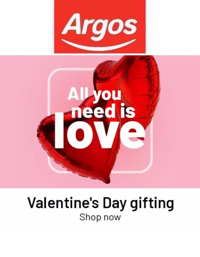Argos Catalogue Online Valentine’s Day 2022