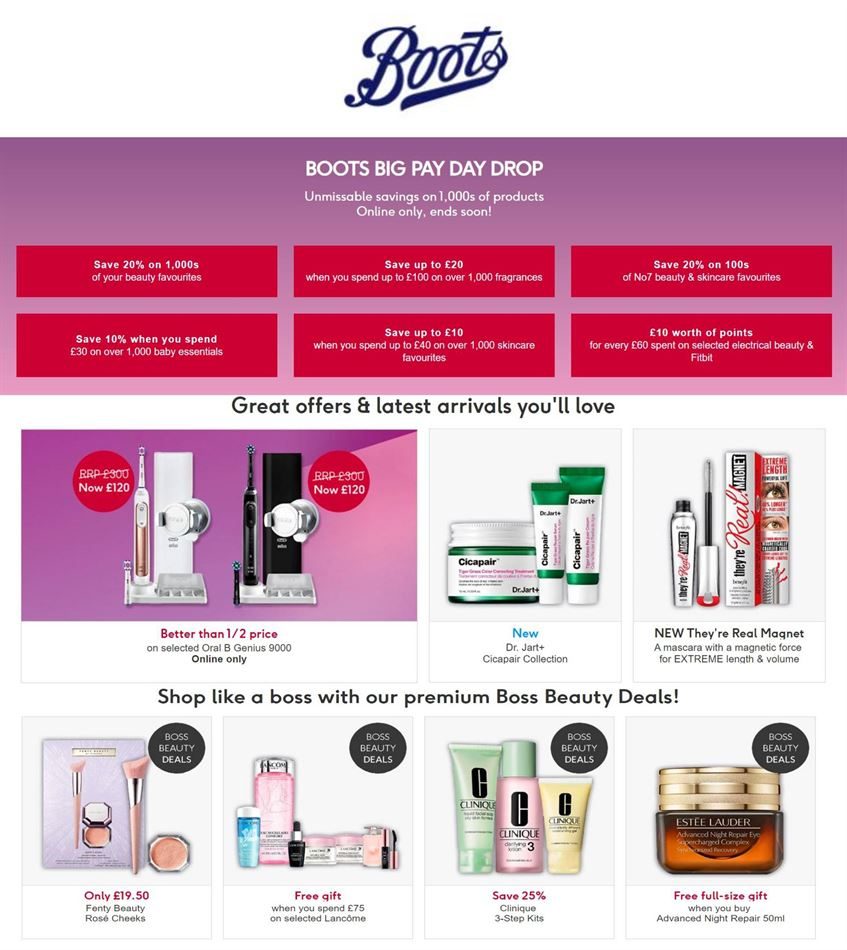 Boots Offers BIG PAY DAY DROP 10 – 31 March 2021