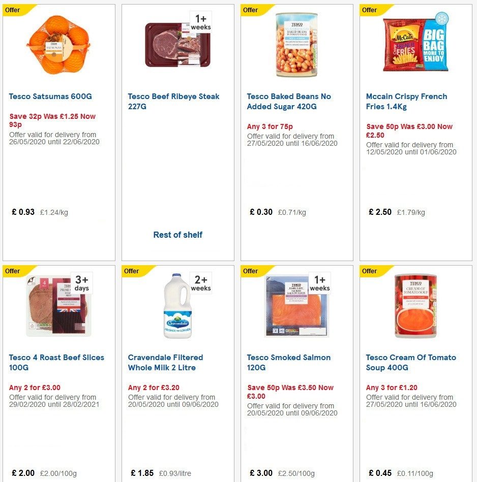 Tesco Offers Tesco Online Groceries Tesco Delivery Tesco Groceries
