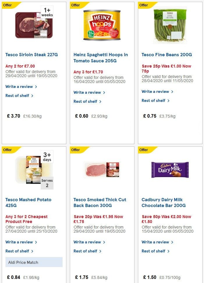 Tesco Offers Tesco Online Groceries Tesco Delivery Tesco Groceries